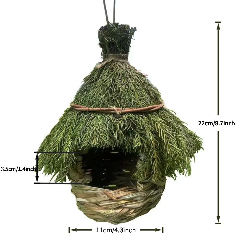 Thatched Roof Hanging Bird Nest