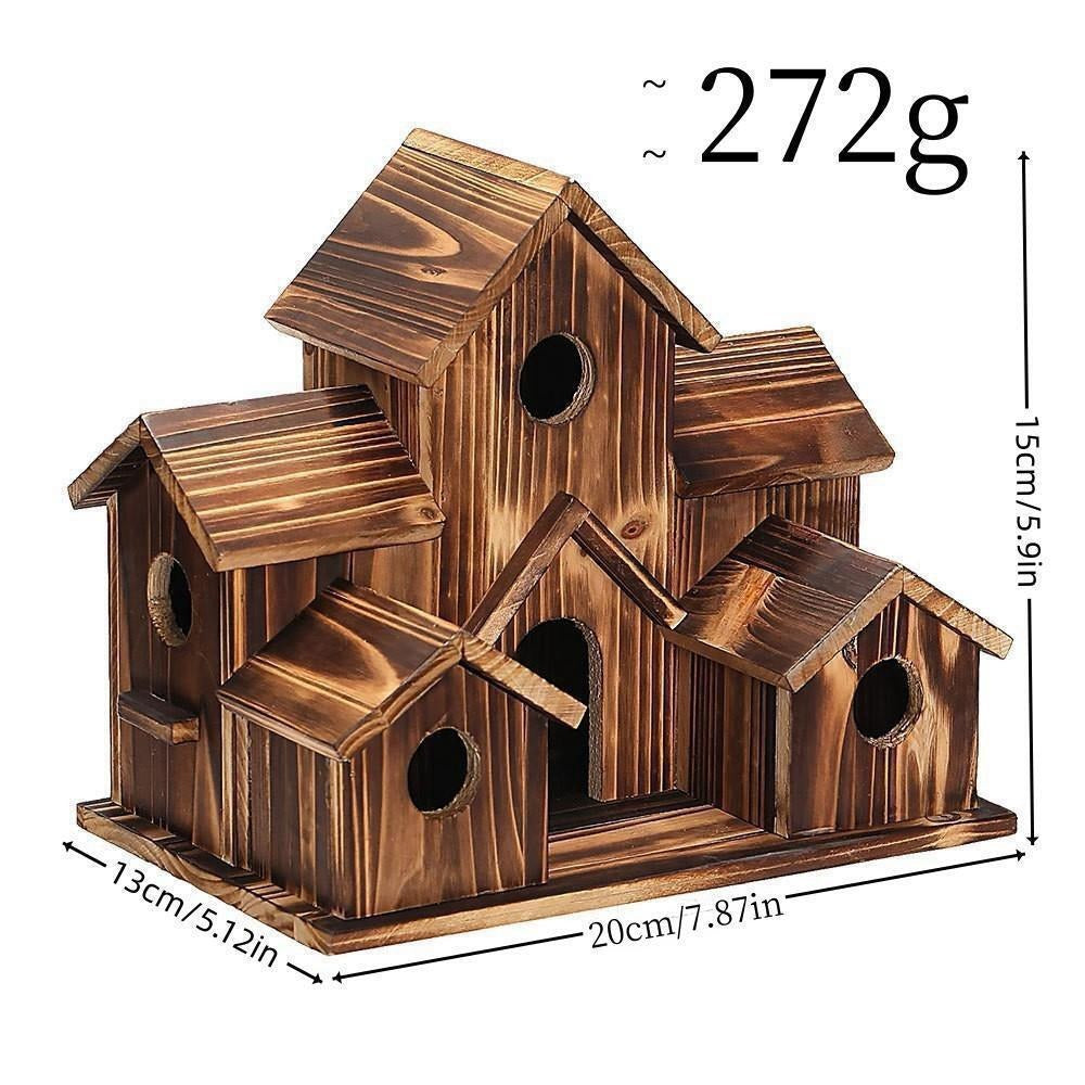 Multi-Level Wooden Birdhouse