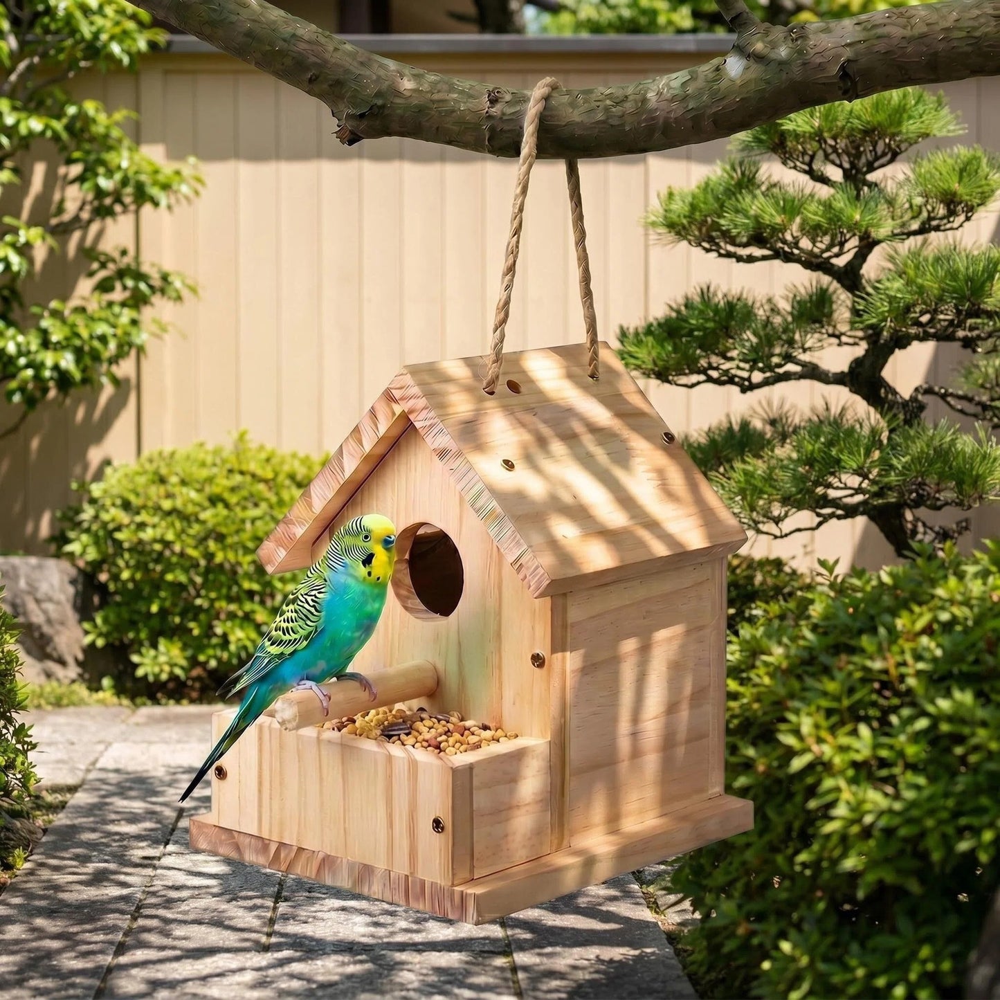 Hanging Wooden Birdhouse