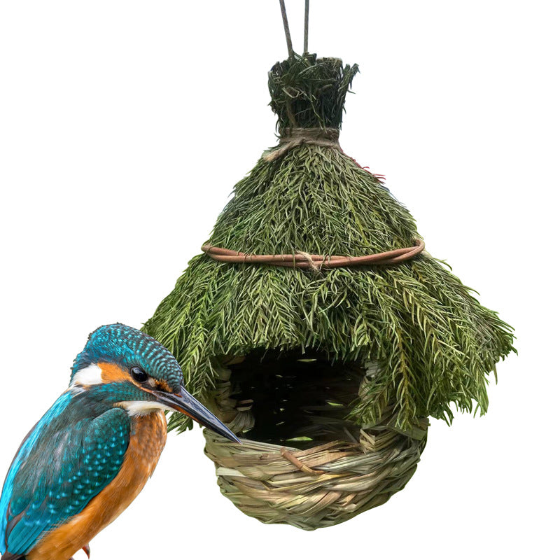 Thatched Roof Hanging Bird Nest